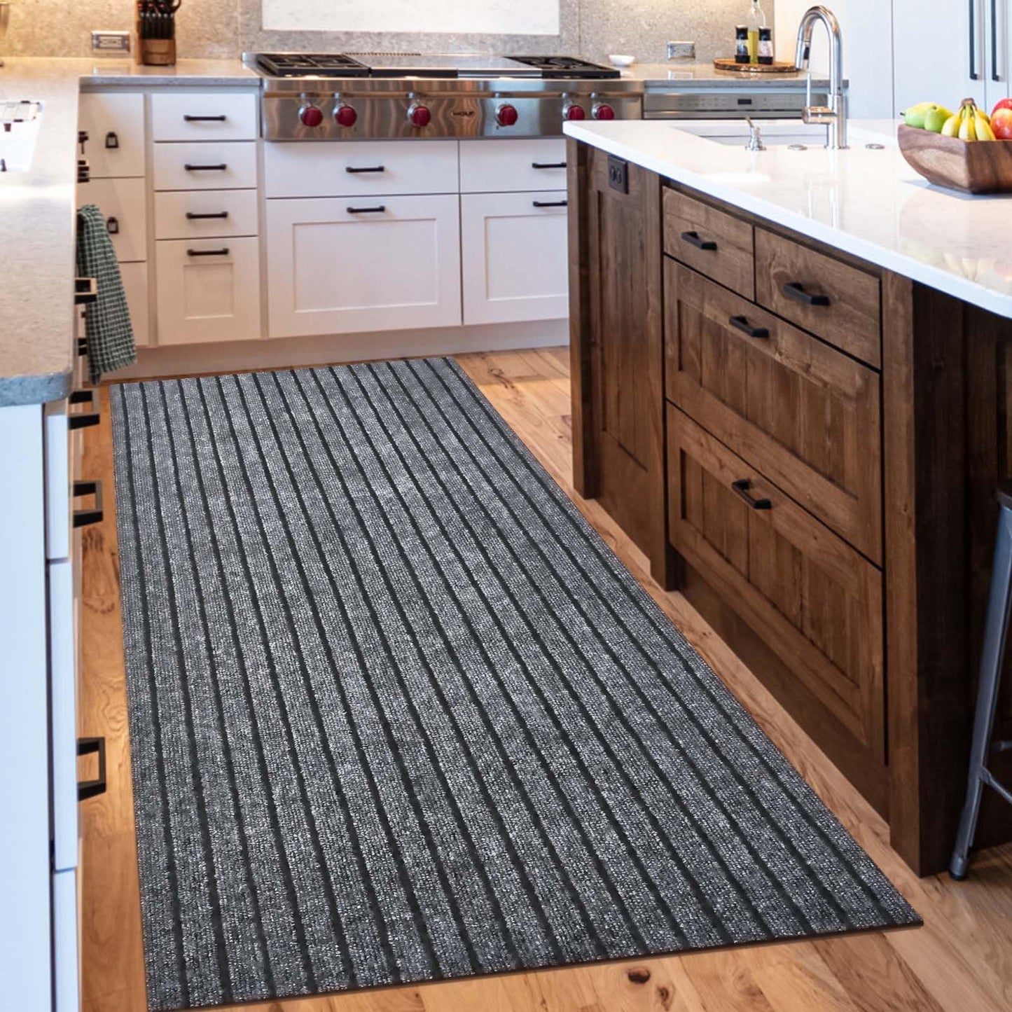 Morefany Outdoor/Indoor 2ft x 6ft Runner Rug, Hallway Custom Sizes Non-Slip Rubber Backing Area Runner Rugs Waterproof Carpet Rugs for Kitchen Entryway Balcony Garage Stair Laundry