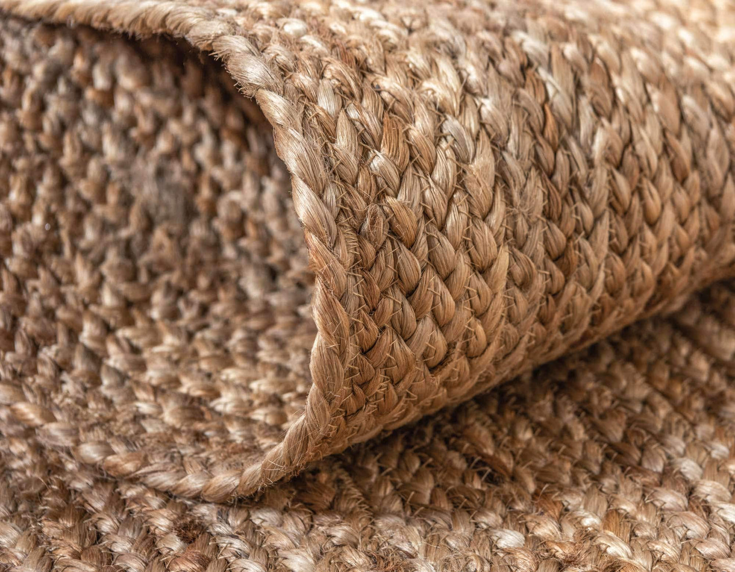 Unique Loom Braided Jute Collection Area Rug - Dhaka (9' x 12' 2" Rectangle, Natural)