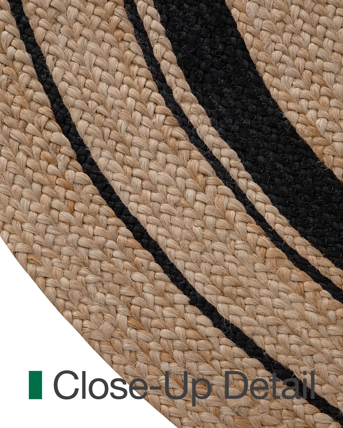 LUMI Jute Area Rug 5ft Round for Living Room, Natural Braided Woven Rugs Non Slip, Neutral Farmhouse Carpets No Shedding, Durable for High Traffic, Dining Room, Indoor, Outdoor, Patio