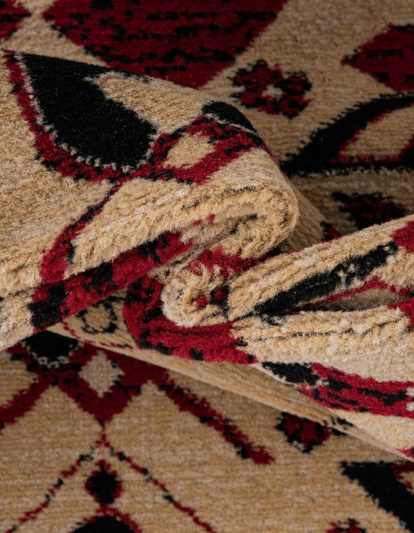 Unique Loom Taftan Collection Border Geometric Tribal Inspired Design Area Rug (8' 0 x 8' 0 Square, Red/ Gold)
