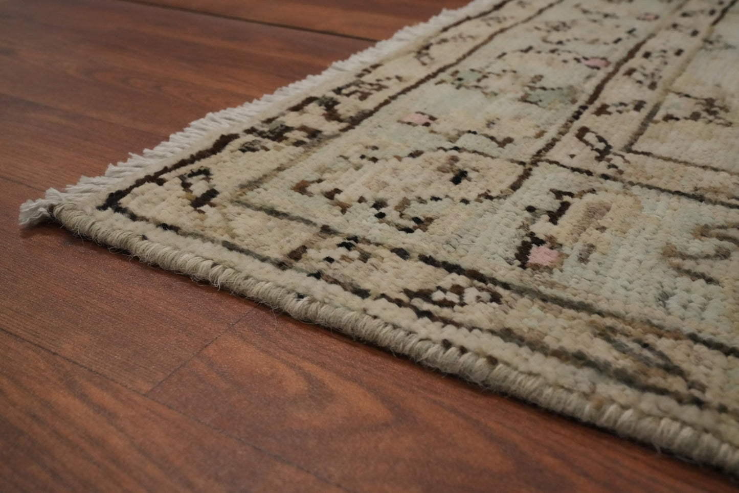Rug Source Transitional Collection, 3x4 Oushak Rug, Hand Knotted Beige & Ivories All-Over Rug, Oriental 100% Wool Carpet for Foyer, Entryway and Hallway