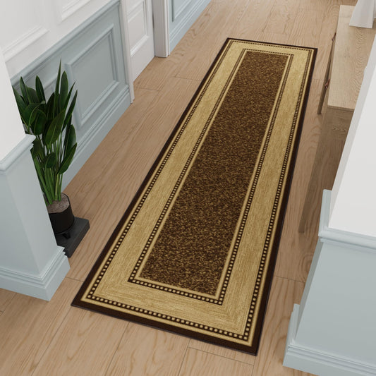 Ottomanson Hallway Runner Rug 2'7" x 9'6" – Non Slip Rubber Backed
