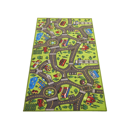 Kids Rug Playmat 80 inches by 40 inches! City Life Great for Playing with Cars and Toys - Play Learn and Have Fun Safely - Educational Road Traffic Play Mat for Bedroom Play Room Game Safe Area