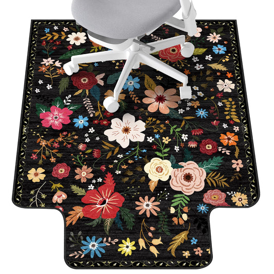 Office Chair Mat for Hardwood Floor & Tile Floor,36"X 48" Heavy Duty Desk Chair Mat for Hard Floors, Under Desk Rug for Rolling Computer Chair,Anti Slip,Low Pile Carpet Protector-Convex Colorful