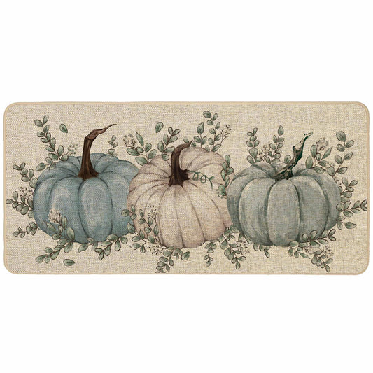 Baccessor Fall Pumpkin Doormat Welcome Indoor Outdoor Autumn Thanksgiving Decorative Entrance Front Door Mat Non Slip Rubber Backing Seasonal Kitchen Floor Decoration 17 x 29 Inch