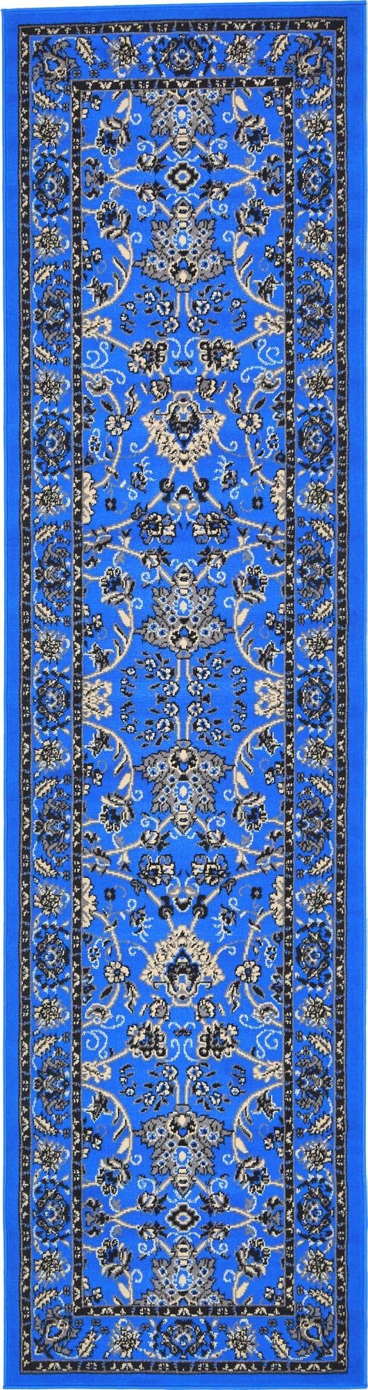 Unique Loom Sialk Hill Collection Area Rug - Washington (2' 7" x 10' Runner, Dark Blue/ Black)