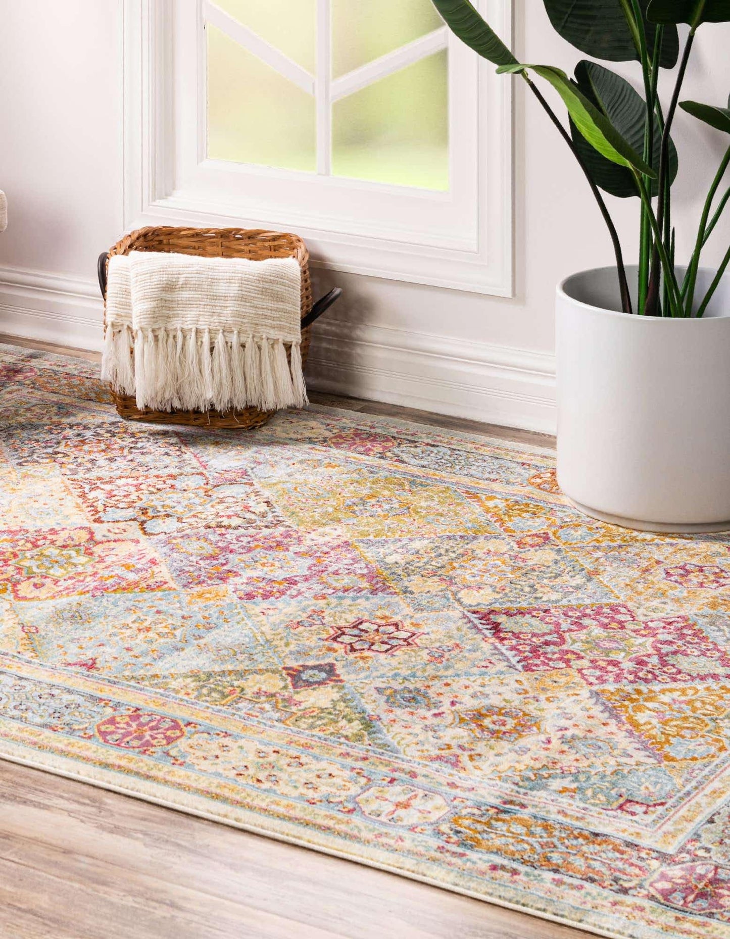 Unique Loom Baracoa Collection Area Rug - Marta (9' x 12' 2" Rectangle, Multi/ Burgundy)