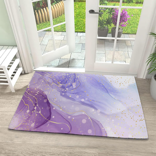 IGPPDO Door Mat, Gilded Violet Marble Front Door Mat 17''x30'', Doormats Indoor Entrance, Welcome Entry Mat,Outdoor Welcome Mat,Low-Profile Floor Rugs for Entry Patio