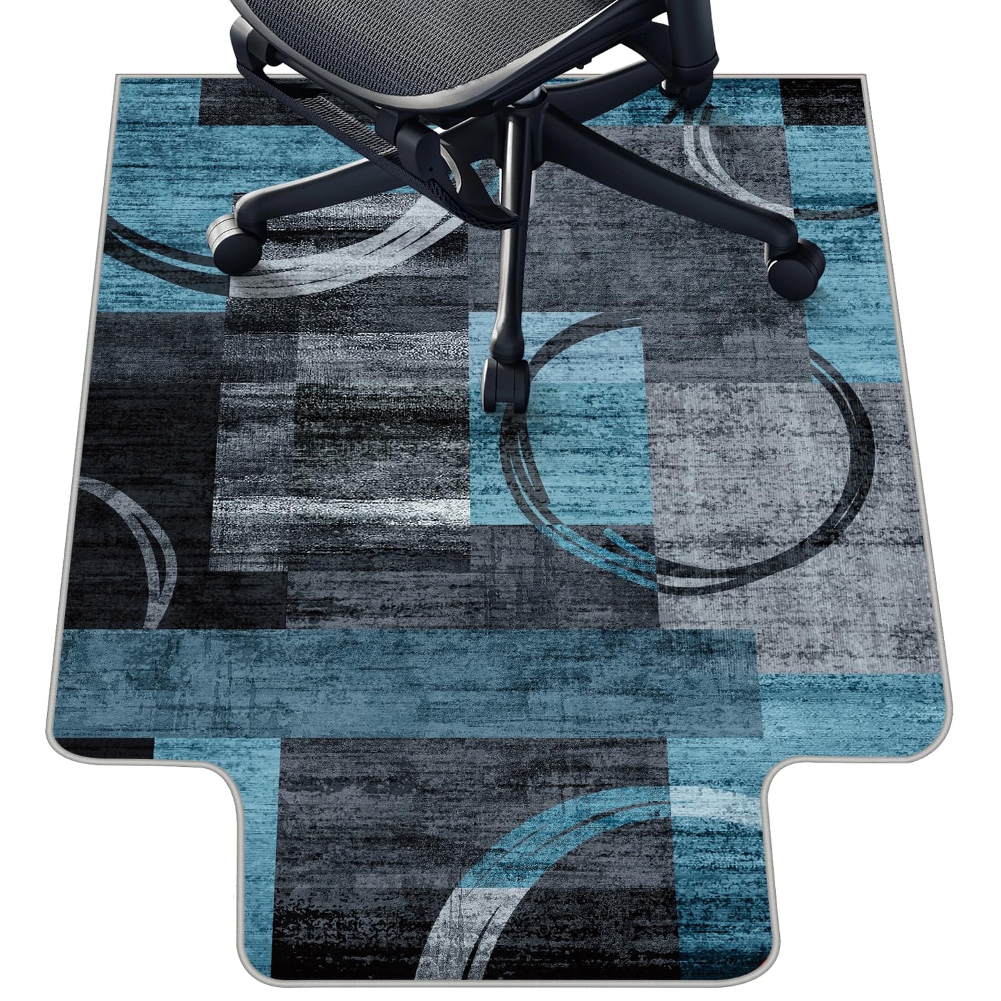 Office Chair Mat for Hardwood Floor & Tile Floor,36"X 48" Heavy Duty Desk Chair Mat for Hard Floors, Under Desk Rug for Rolling Computer Chair,Anti Slip,Low Pile Carpet Protector-Convex Geo Blue Gray