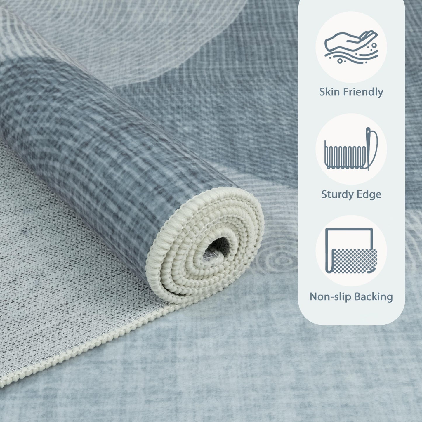 Castage Large Modern Area Rugs 8x10 Washable Rug for Living Room Bedroom Dining Room,Boho Abstract Geometric Non Slip Carpet,Blue Grey