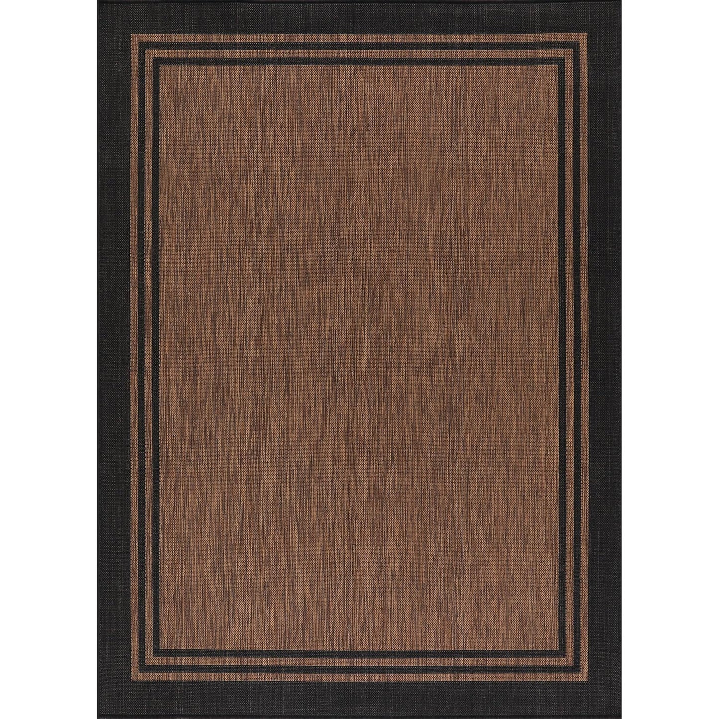 Luul Home Bordered Outdoor Rug 8x10 Washable Outside Carpet for Indoor Patio Porch Waterproof Easy Cleaning Non Shedding Area Rugs Nut Brown 8 x 10