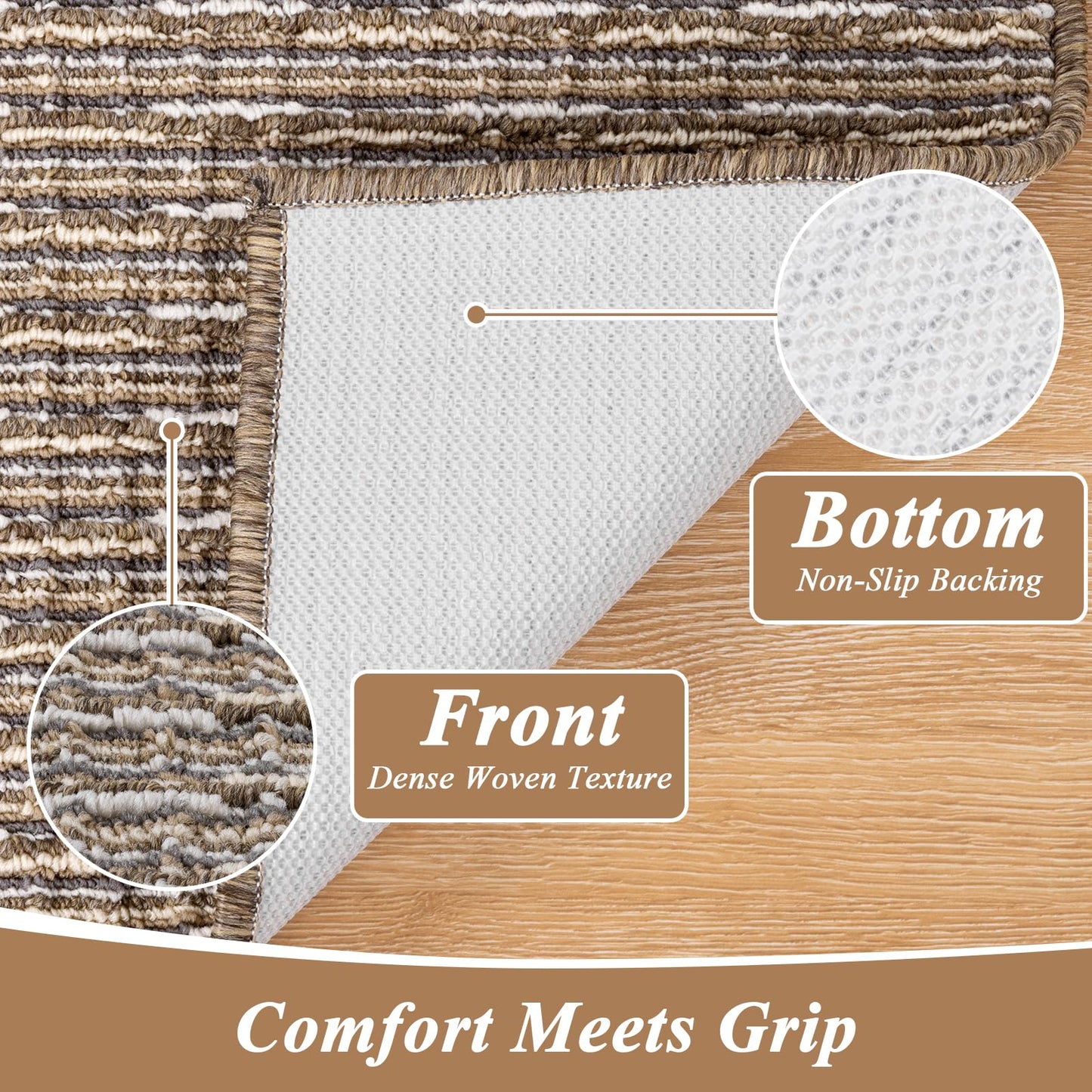 Ileading Door Mat 24"x36" Non-Slip Washable, Super Absorbent Stain Resistant Friendly Muddy Paws Welcome Mat, Entryway Mat for Entrance Bath Laundry, Beige