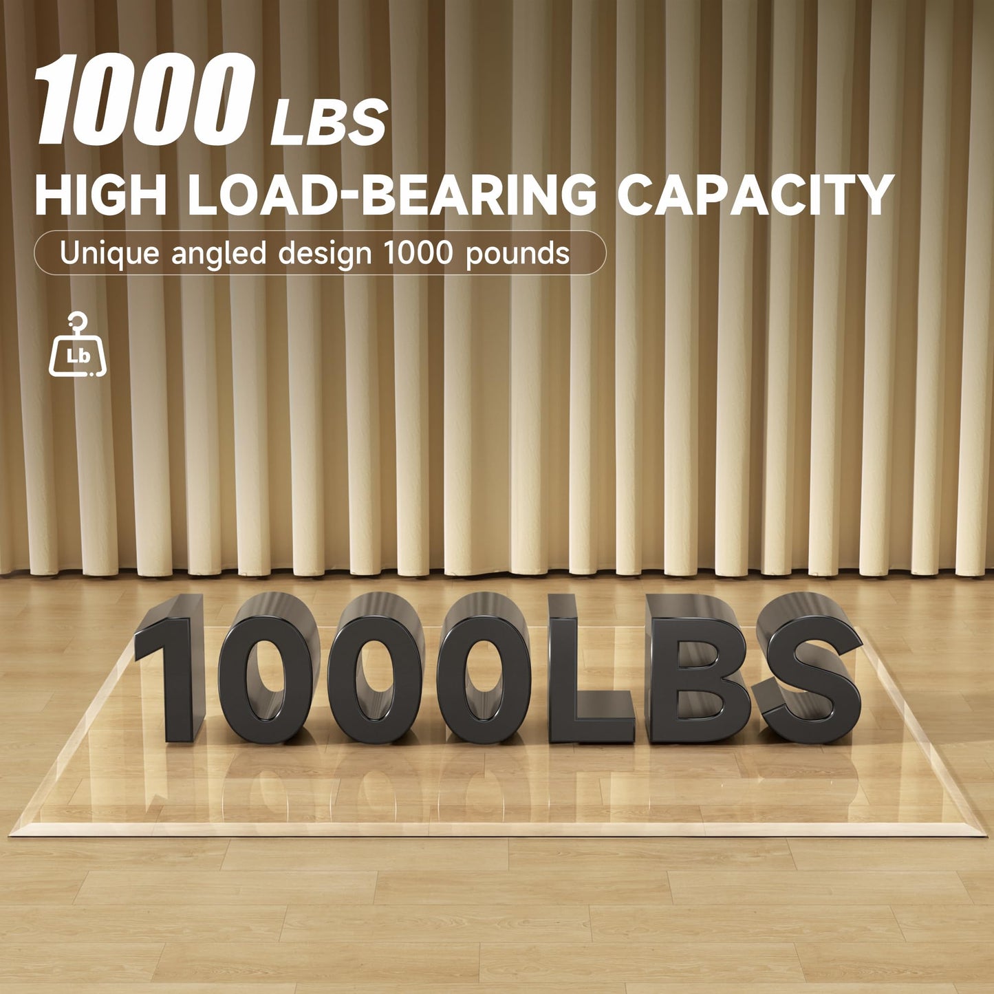 [Tempered Glass] 47“ x 40” Beveled Edge Glass Chair Mat with Polished Edge Clear Office Chair Mat, Glides Smoothly, Suitable for Carpet or Hardwood Floors