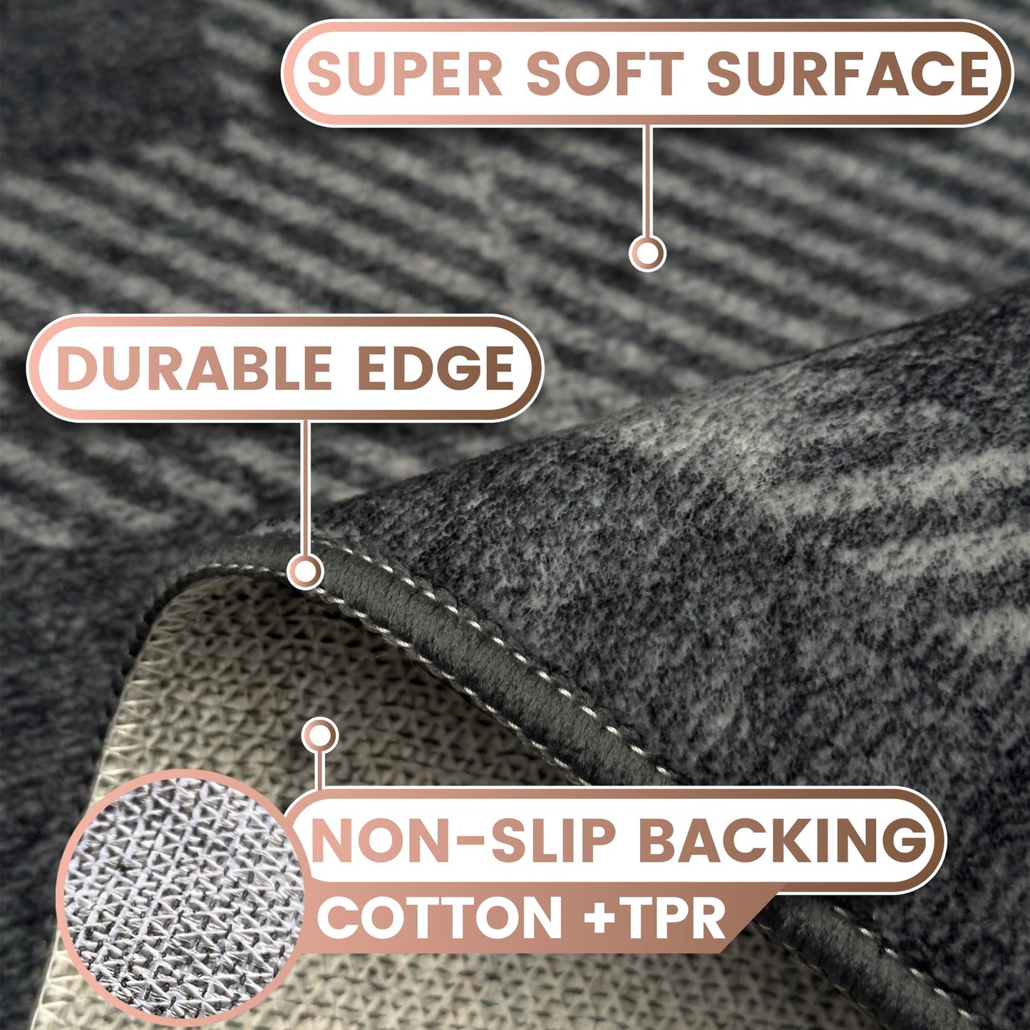 Washable 5x7 Checkered Rug for Living Room, Black Grey Checkerboard Modern Minimalist Large Foldable Area Rugs, Ultrathin Low Pile Soft Nonslip Indoor Carpet for Office Bedroom Playroom Classroom Dorm