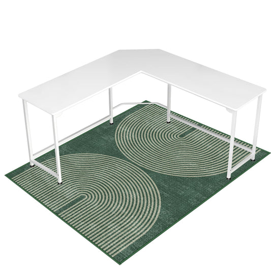Office Chair Mat for Hardwood Floor&Tile Floor,48"X 60" Heavy Duty Desk Chair Mat for Hard Floors,Under Desk Rug for Rolling Computer Chair,Anti Slip,Low Pile Carpet Floor-Geo Green