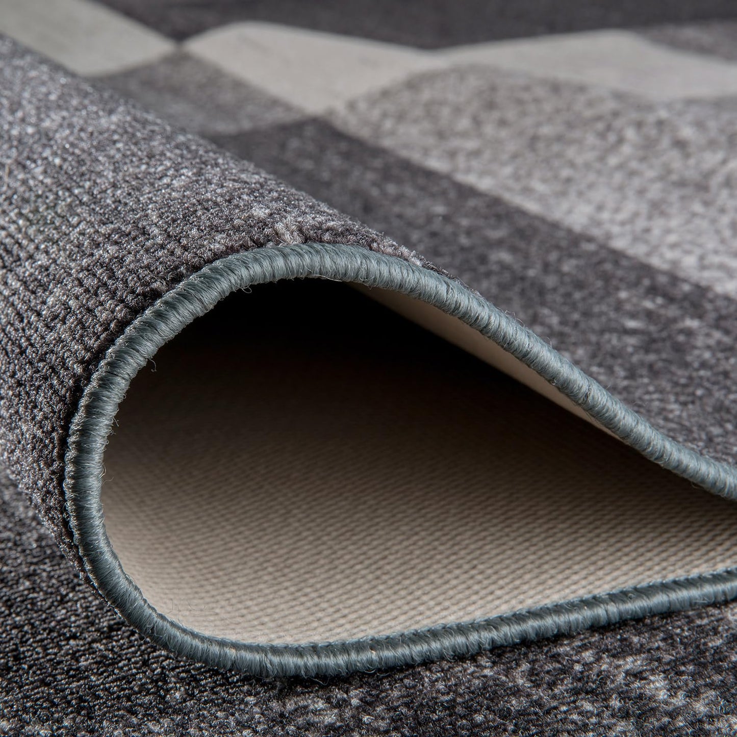 Rugshop Gray Modern Geometric Boxes Non-Slip Area Rug Non-Shedding for Dining Room, Bedroom and Living Room, 4' x 6'