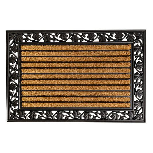 Notrax, Ivy Leaf, Rubber-Backed Natural Coir Doormat, Entry Mat for Indoor or Outdoor Use, 24" x 36", C04 (C04S2436IL) Brown