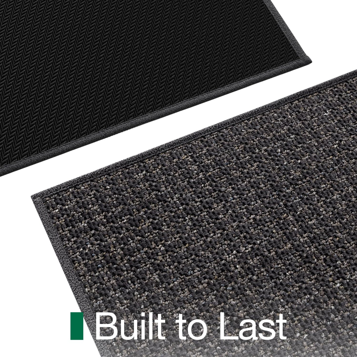 LUMI Thin Indoor Door Mat 24''x36'', Traps Dirt and Moisture, Non-Slip Rubber Backing Mats, Modern Inside Doormat for Home Entrance, Entryway, Patio & Porch, Dark Gray