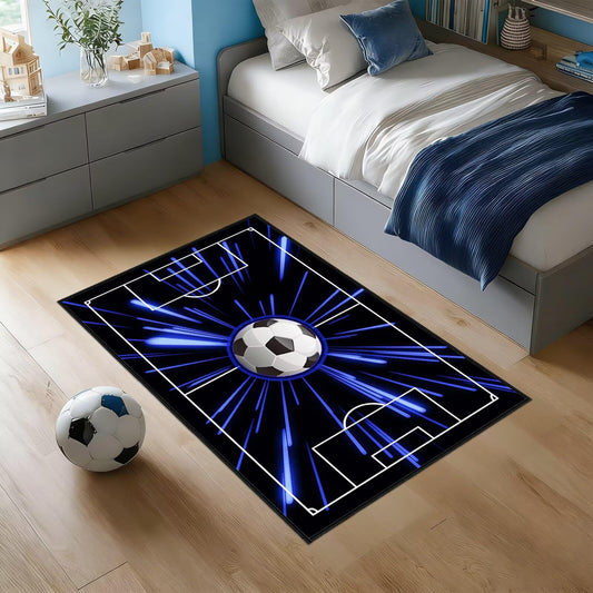 Soccer Rug for Boys Bedroom,Sport Area Rug for Entryway 2x3 Washable Rugs Sports Throw Rug Ultra Thin Entry Rugs Non-Slip Entrance Indoor Mat Floor Carpet for Front Door,Bedside,Bathroom,Game Room