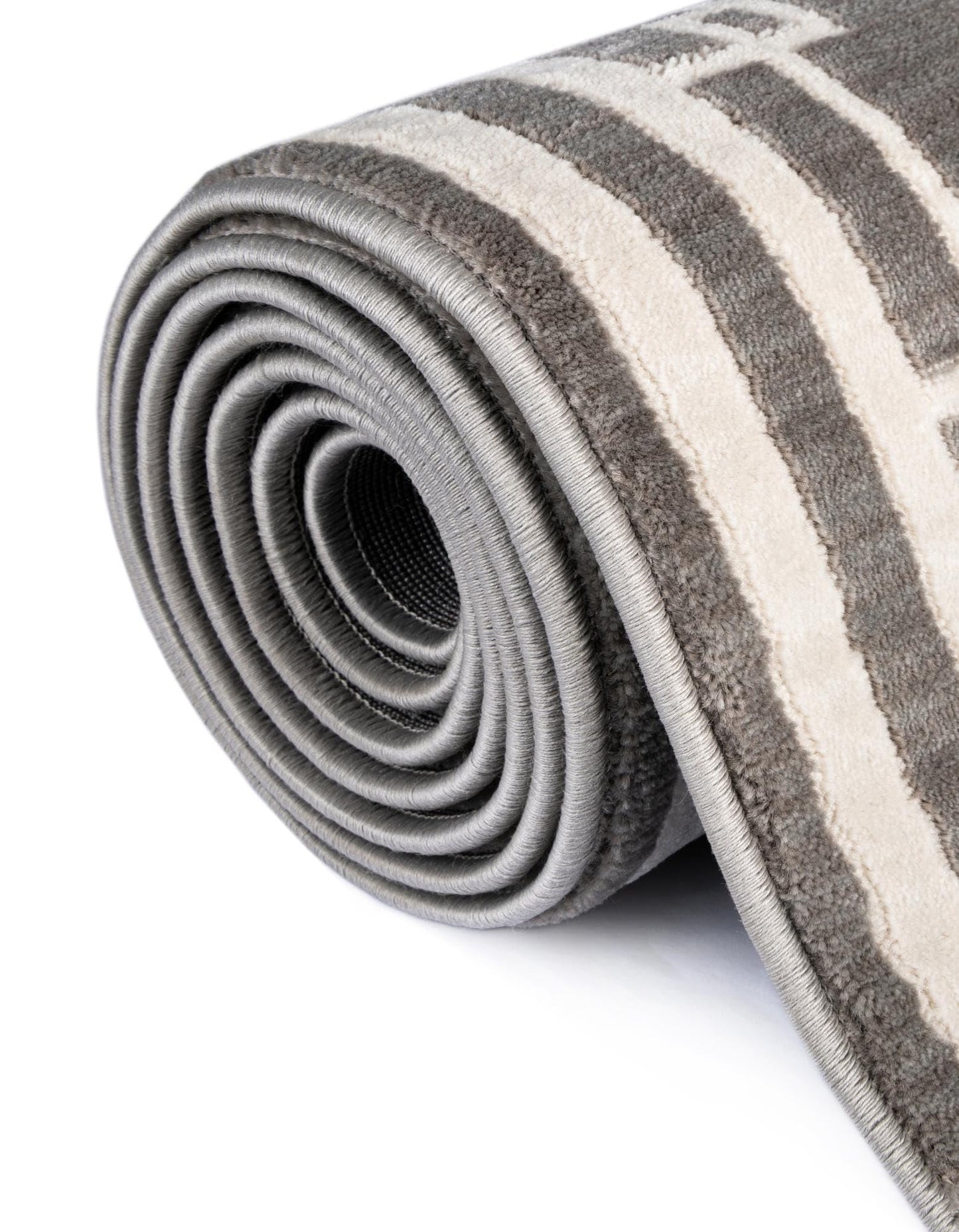 Rugs.com - Uptown Rug – 5 Ft Round Gray Easy-Clean Stain-Resistant Rug – Modern Geometric Design for Living Rooms, Bedrooms, and Entryways