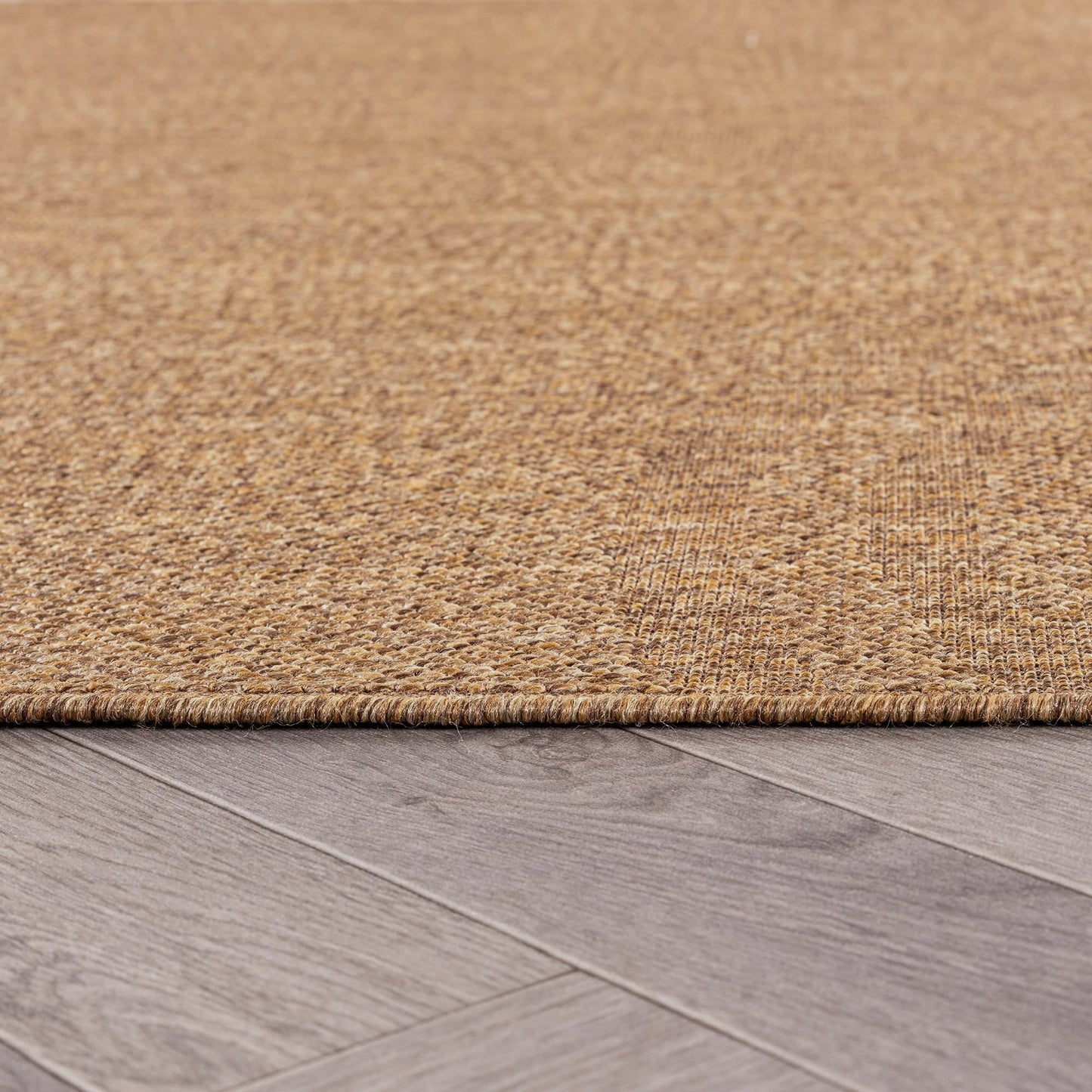 Rugshop Abstract Indoor Outdoor Flat Woven Runner Rug,Natural Jute-Style,Easy-Care Patio Rug for Backyard Porch Deck Balcony, 2'3" x 6' Natural/Jute