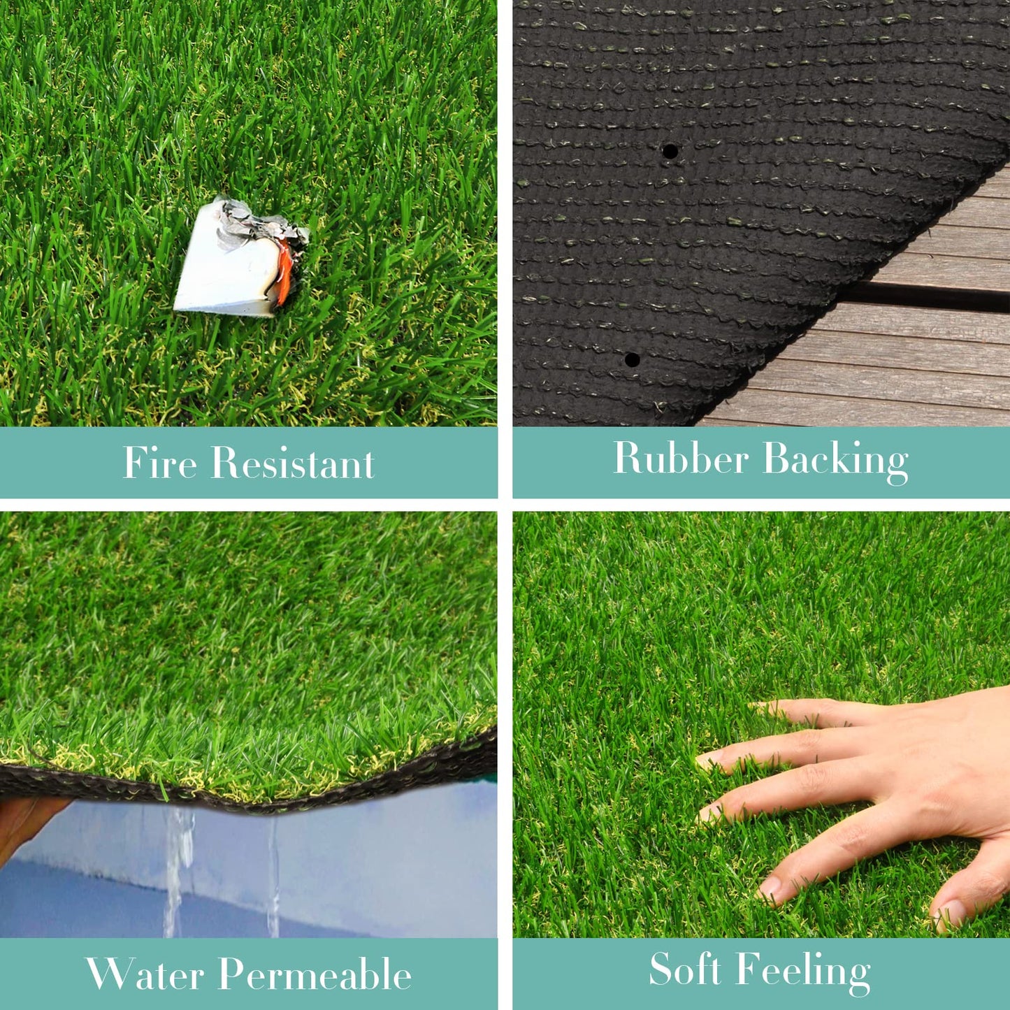 Artificial Grass Rug 3 FT x 5 FT, FREADEM Artificial Turf Mat with Drainage/Rubber Backing, Fake Grass Carpet for Garden Lawn, Patio, Landscape, Balcony, 0.8" Pile Height
