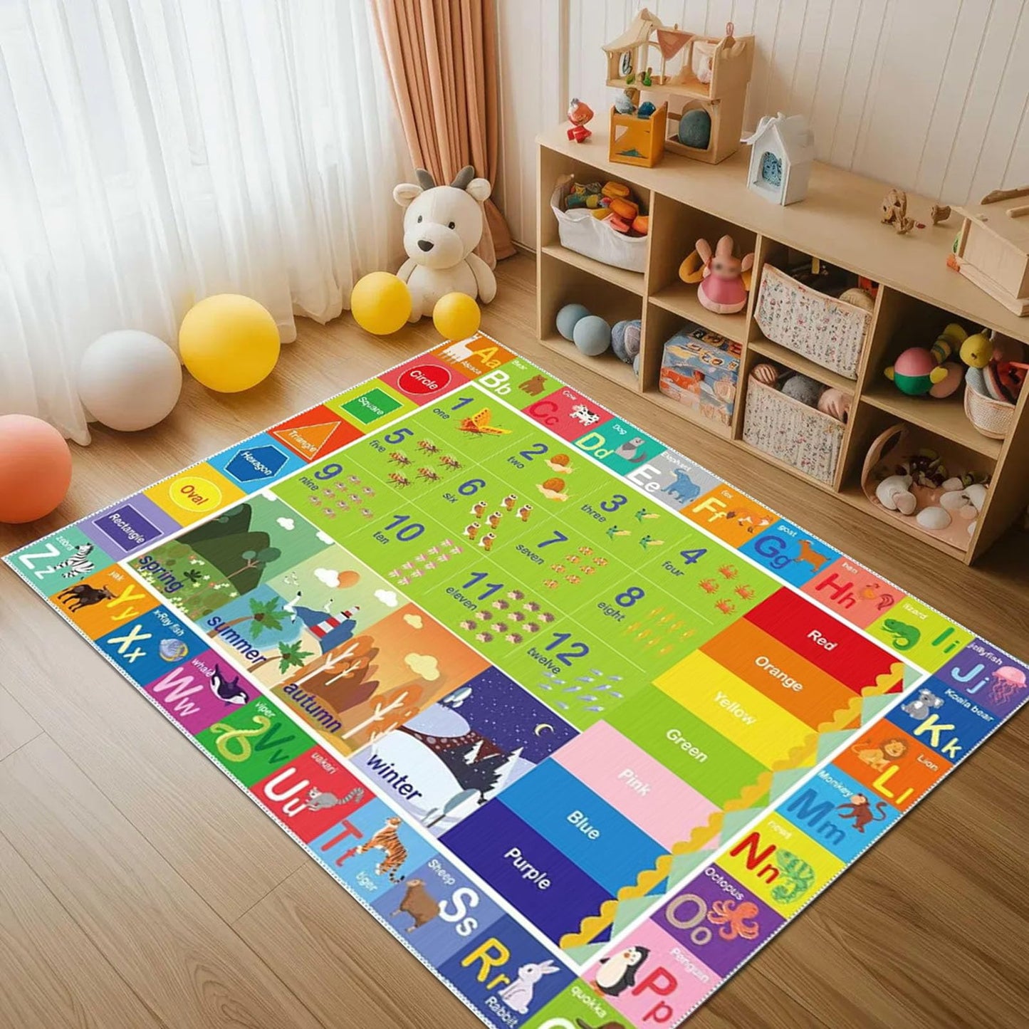 SXHYSM ABC Rug for Kids Playroom,Toddler Alphabet Carpet Washable for Baby Room,Classroom,Play Room,Floor,Bedroom (2.6×4ft)