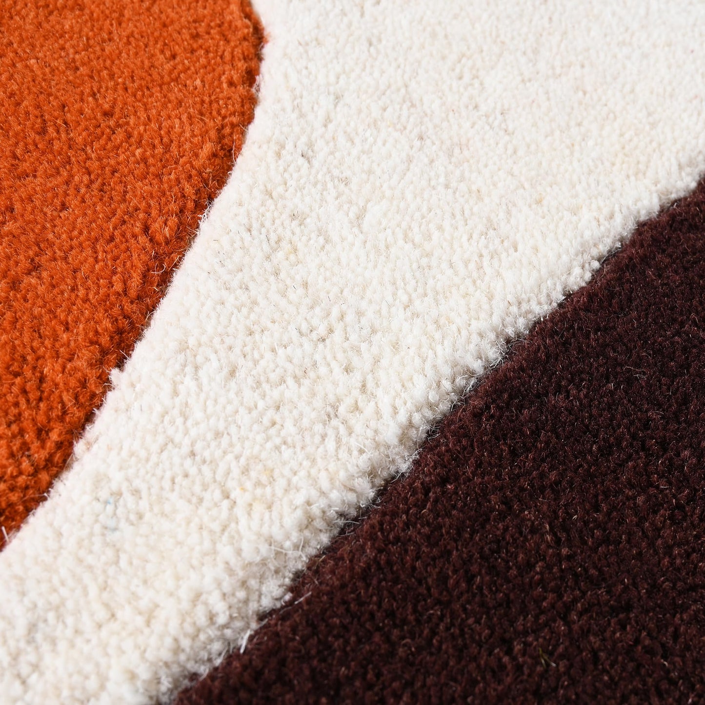 RUGORIA Restoration and Renovation Hand-Tufted Round Wool Area Rug – Unique Modern Circular Design, 100% Natural Wool, Perfect for Contemporary Home Décor, Living Room, Bedroom (Orange, 5' Round)