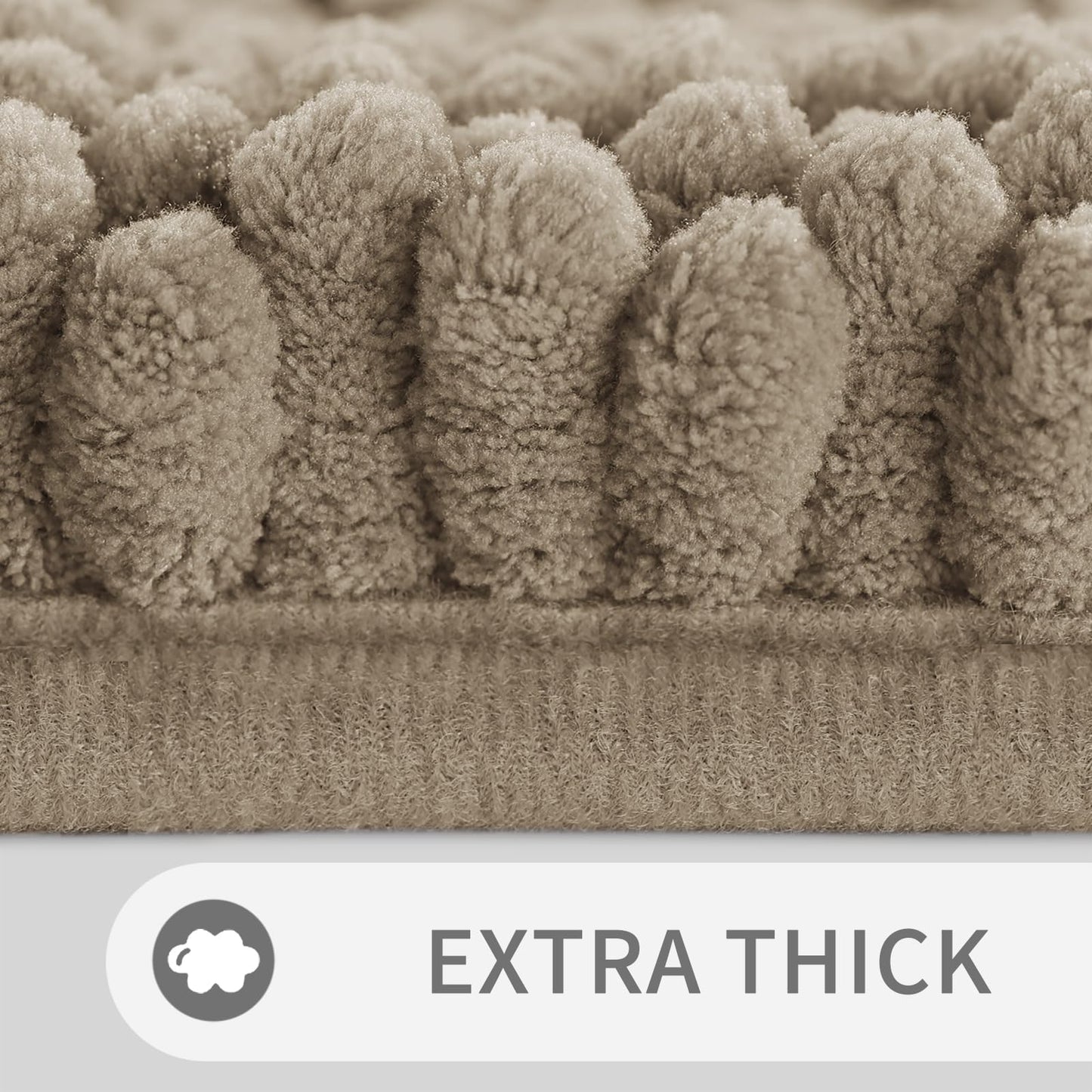 Yimobra Bathroom Rug Set 2 Piece, Soft Absorbent Chenille Bath Mat Set, Non Slip Machine Washable Quick Dry, Plush Shower Rugs for Bathroom Floor Sink Tub and Shower Outside, 32"x20"+24"x17", Camel