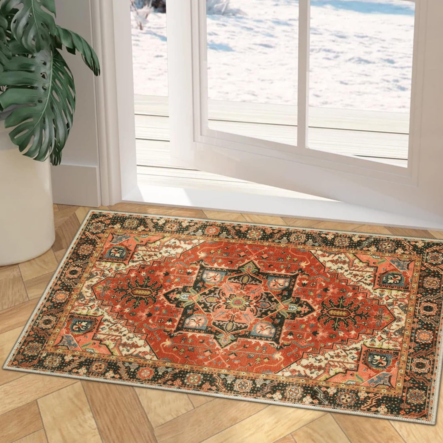 Collive Washable Indoor Door Mat, Non Slip Retro Entryway Rug 20" x 32" Doormat Quick Absorbent Entrance Rug Distressed Front Door Mat, Welcome Mats Floor Mat Doormats for Kitchen Home Patio