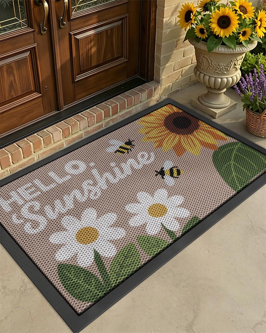 Color&Geometry Outdoor Door Mat, Resilient & Flexible Non-Slip Door Mat 36"x60", Dirt Trapping Waterproof Doormat, Welcome Mat for Porch, Patio & Entryway, Sunny Gold