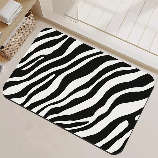 NSMNSM Abstract Zebra Bathroom Rugs Mat Non Slip Washable Quick Dry Absorbent Thin Bathroom Rug-Bath Mats for Bathtub, Sink, Shower Room,Christmas Decorations, 17"x 29.5"