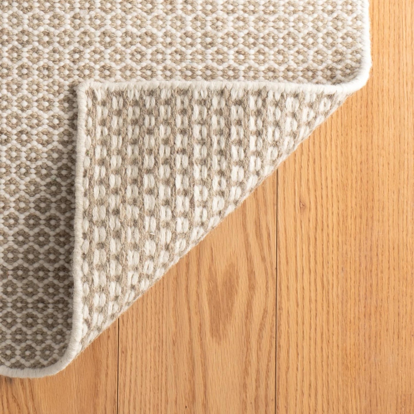 Dash & Albert Honeycomb Natural Handwoven Wool Rug, 2 X 3 Feet, Ivory Geometric Pattern - Premium Luxury Hotel Quality Soft Breathable Hypoallergenic Machine Washable Easy Care All Season