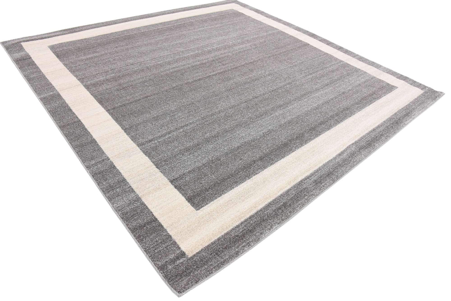 Unique Loom Del Mar Collection Area Rug - Maria (7' 10" Square, Gray/ Ivory)