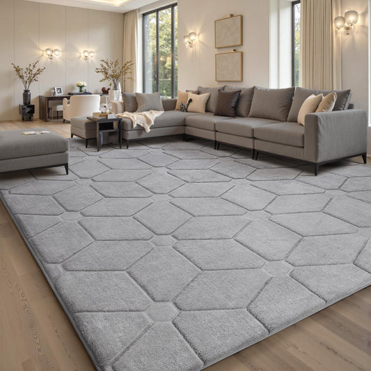 Sour Lemon 4x6 Area Rugs for Living Room, Soft Large Area Rug Fluffy Grey Rugs for Bedroom，Machine Washable Area Rug Non Slip Carpet Rug for Living Room Playroom Kids Room Home Decor