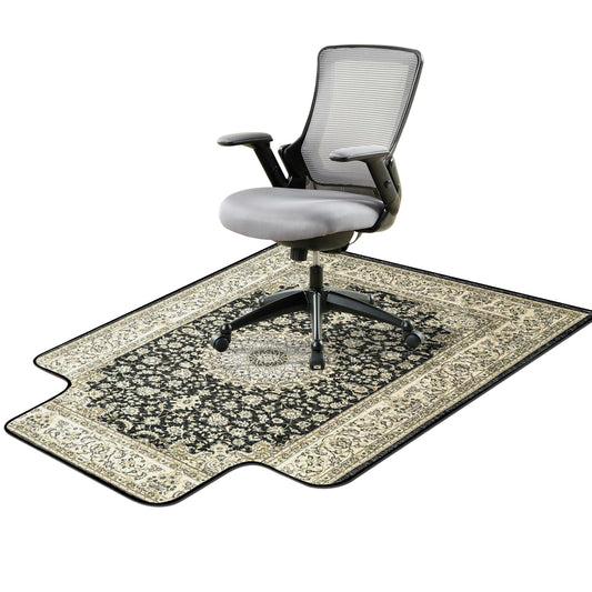 46" X 60" Office Chair Mat for Hardwood and Tile Floors, Under Desk Chair Mat for Carpet Protector Rolling Computer Chairs, Machine Washable Non-Slip Area Rug, Black