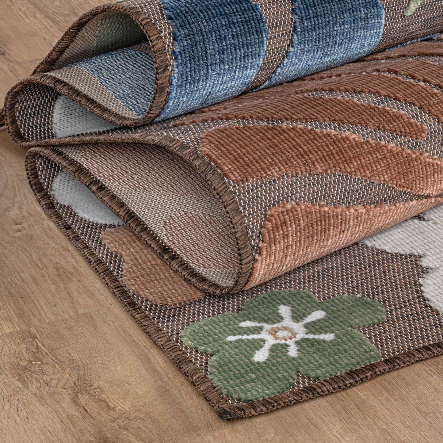Beverly Rug Outdoor Rug 8x10 Modern Floral Tropical Area Rugs for Outdoor and Indoor Patio Easy to Clean Non Shedding Living Room Porch Garden Washable Outside Carpet (8 x 10 Brown)