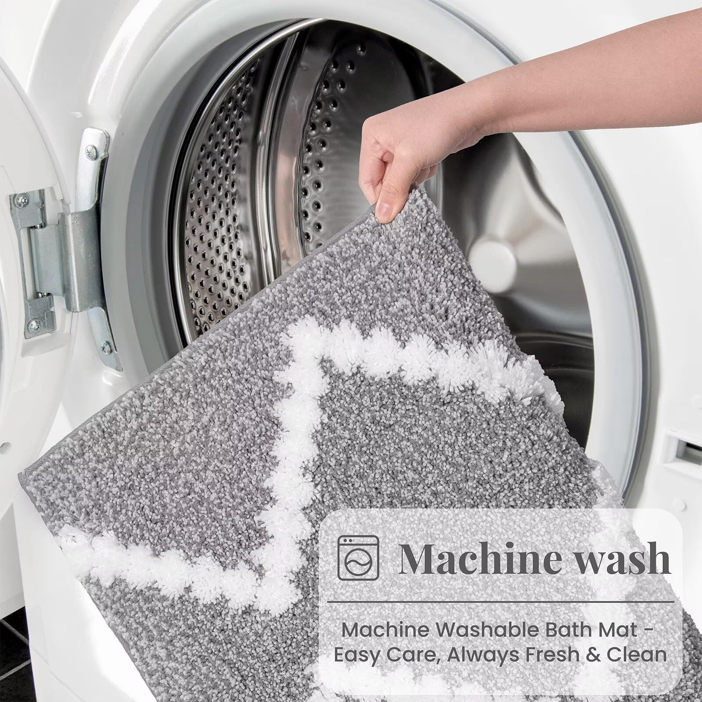 DEXDE Bathroom Rugs 20" x 30", Extra Soft Absorbent Microfiber Bath Rugs Non Slip Quick Dry Rubber Backing Machine Washable Bath Mats for Bathroom Floor, Shower, Home Decor Accessories, Grey