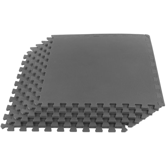 Stalwart Foam Mat Floor Tiles, Interlocking EVA Foam Padding Soft Flooring for Exercising, Yoga, Camping, Kids, Babies, Playroom – 6 Pack, Gray, 24" X 24" X 0.5"