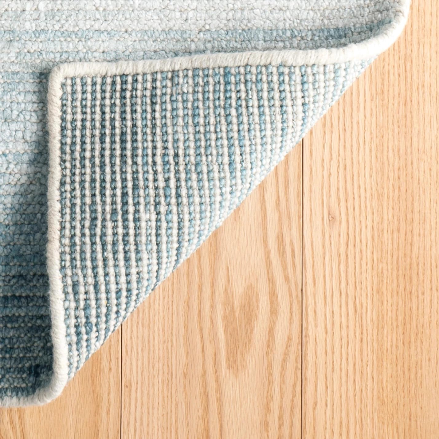 Dash and Albert Sky Moon Handwoven Cotton/Viscose Rug, Runner-2.5 X 8 Feet, Blue Stripe Pattern - Premium Luxury Hotel Quality Soft Breathable Hypoallergenic Machine Washable Easy Care All Season