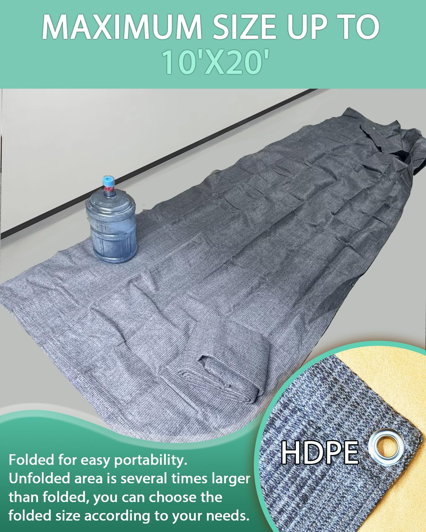 Erfolkerz Awning Carpet HDPE Outdoor RV Rug,Blue-Grey 8'*20' Waterproof Camping Rugs with Eyelets/Broom/Carry Bag/Nails,Highly Robust & Washable,Large Outdoor Area Mat for Patio/Backyard/Picnic/Beach