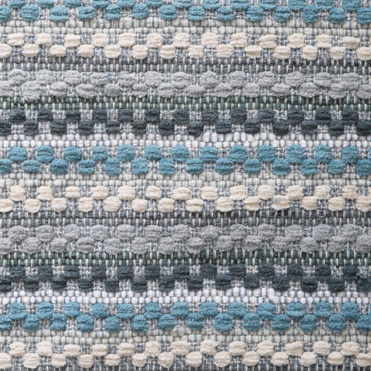 Cotton Chenille Hand Woven Area Rug 2x3 Feet - Aqua Combo, Reversible Quick Water Absorbent Accent Floor Rugs Ideal for Bathroom, Kitchen, Bedroom | Spa Blue Soft Washable Durable Mat for Home Décor