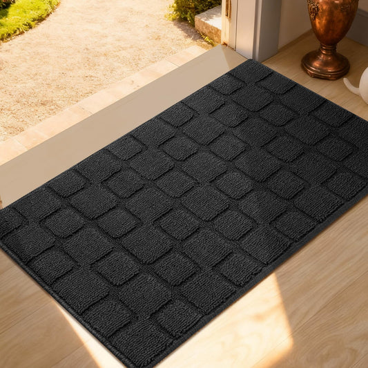 Dcerzxzci Front Door Mat Outside Entrance, Outdoor Indoor Door Mats for Entryway, Entrance, Entry, Patio, Waterproof Non Slip Doormat, Low-Profile, 20" × 31.5“, Black