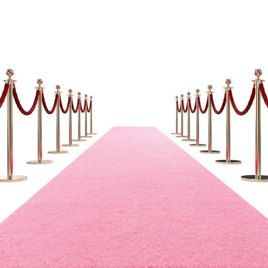 HOMBYS 450 GSM Extra Thick 3x10 ft Pink Carpet Runner for Partys & Events, Heavy-Duty Felt Aisle Runway Rug for Steps, Prom Proposal & Wedding Ceremony Decorations, Hollywood Oscars for VIP Awards