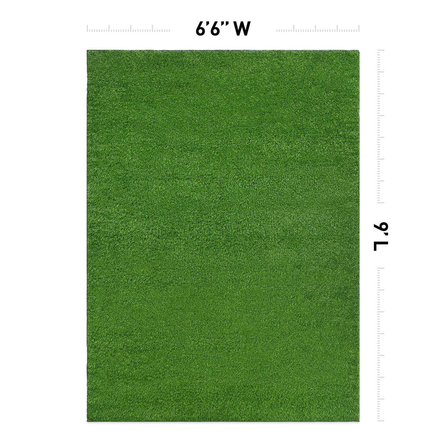 Rugshop Artificial Solid Grass for Backyard, Garden, Patio, Balcony, Garage Deck Indoor Outdoor Area Rug 6' 6" x 9' Green