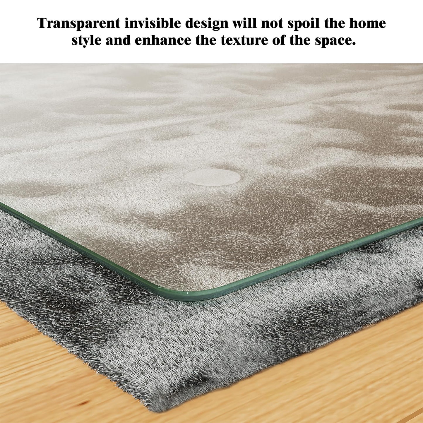 Koonmi Tempered Glass Chair Mat for Hardwood Floors & Carpets, 30" x 48“ Transparent Heavy Duty Office Floor Protector with Noise-Free Gliding Shatterproof for Home Office Desk