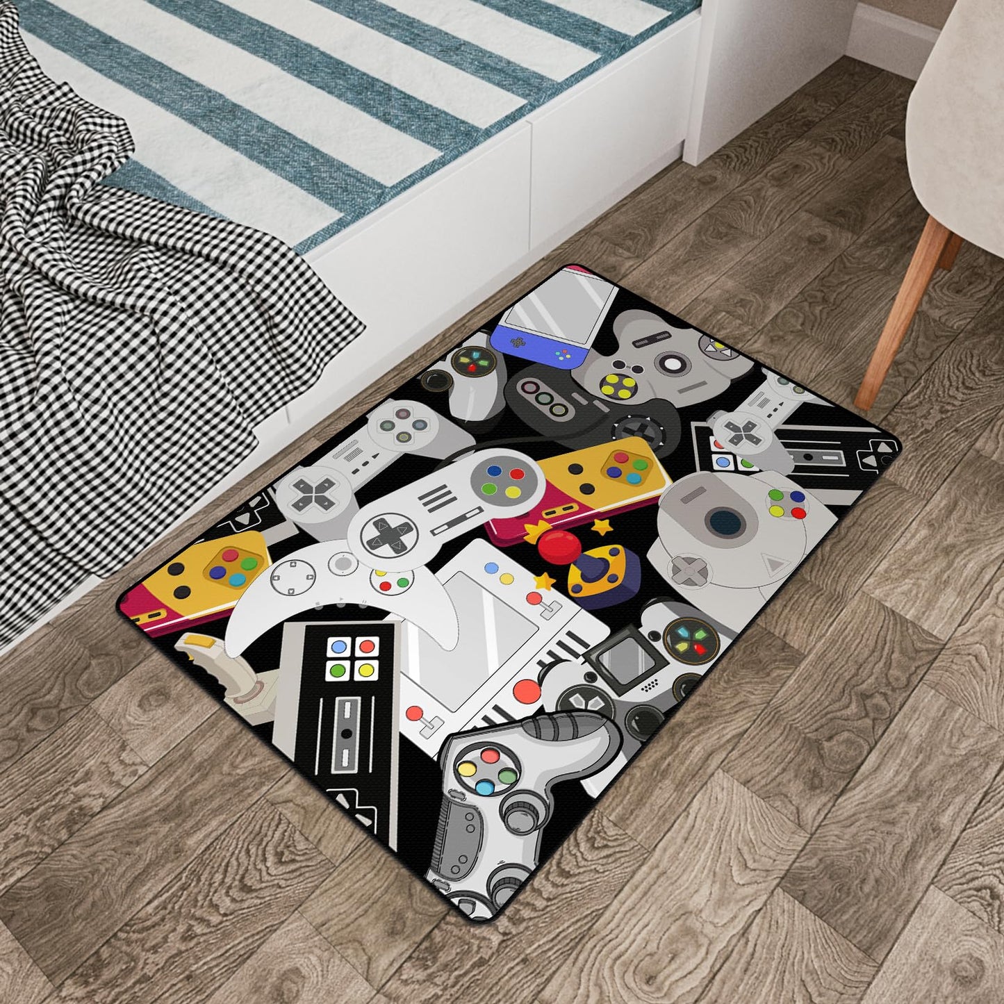 Lacut Game Rug Teen Boys Carpet with Game Controller Decoration, 3D Gaming Rugs for Boy’s Bedroom Living Room Playroom, Non-Slip Gamer Carpet Children Gaming Area Rugs (60" x 40")