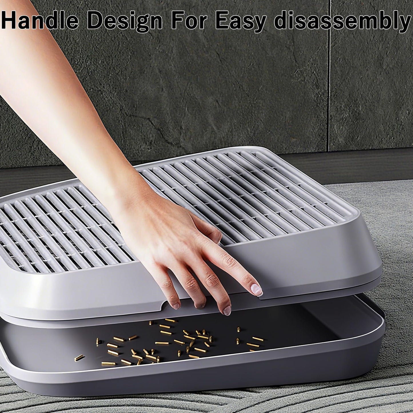Litter Box Step Washable Cat Litter Catcher Double Layer with Filter Function, Elevated Waterproof Kitty Litter Box Ramp Mat, Easy to Clean, Sturdy Indoor Pedal Stool Ideal for Kitten & Elderly Cats