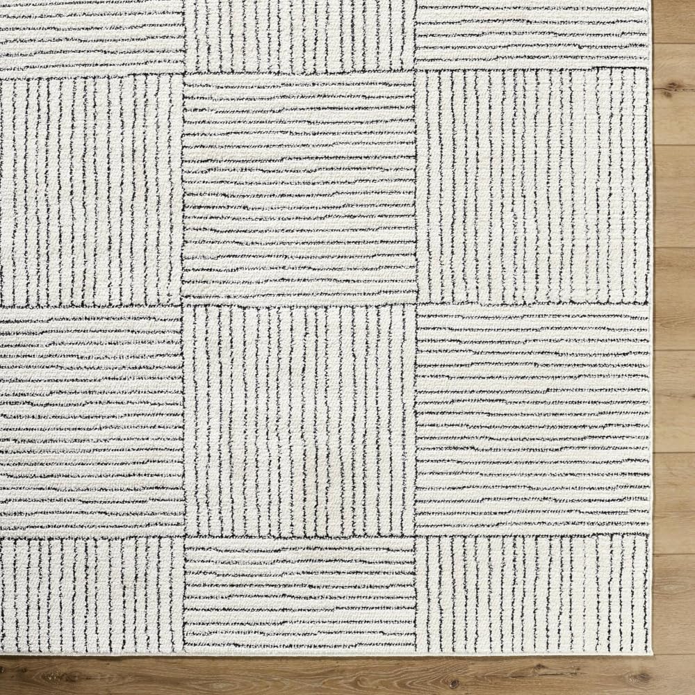 Livabliss x Galey Alix Architect I Modern Geometric Area Rug, 7'10" x 10' (8' x 10'), Ivory/Black