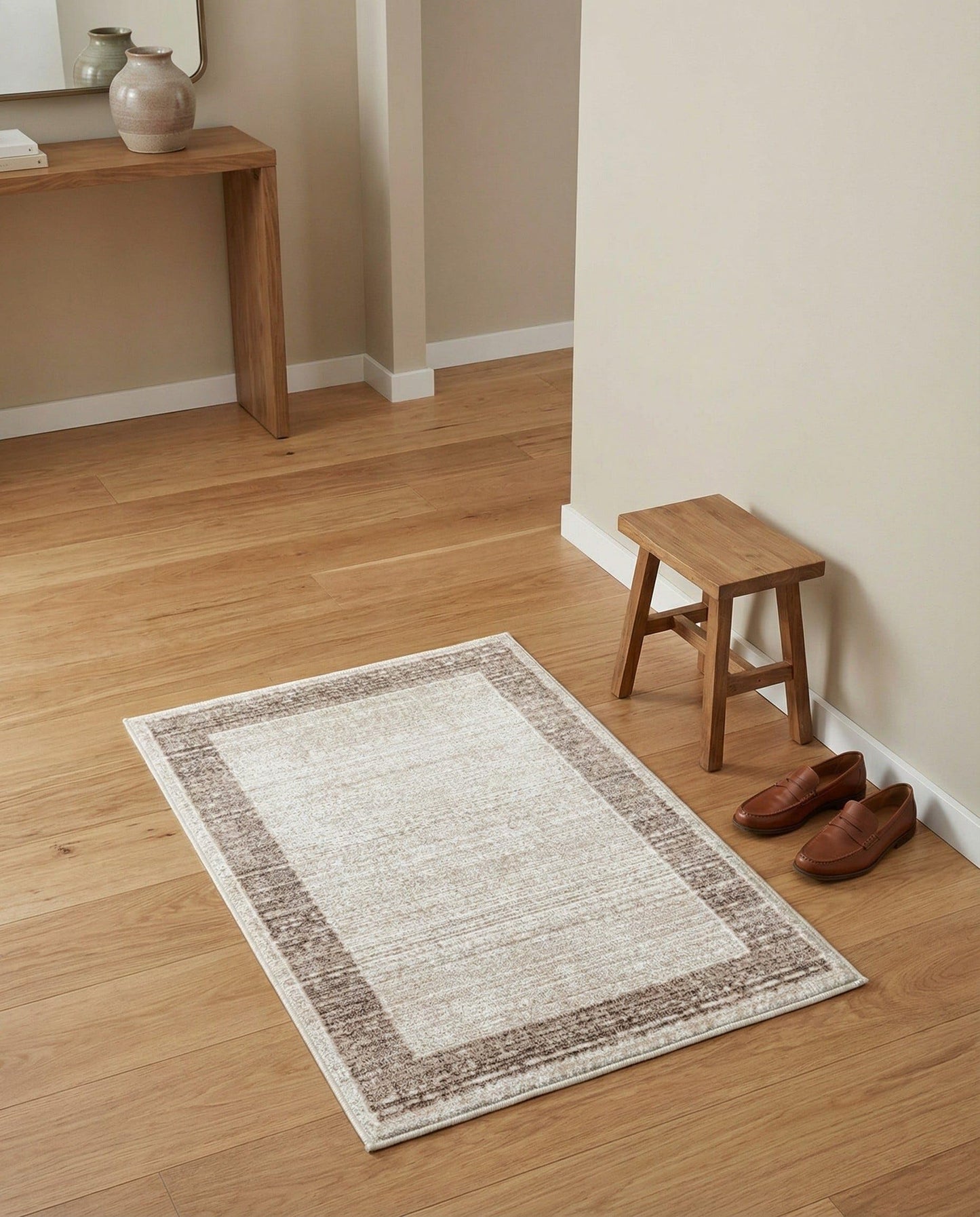 Rugs.com - Uptown Rug – 2' x 3' 1 Beige Easy-Clean Rug – Ideal for Entryways, Kitchens, and Small Accent Spaces